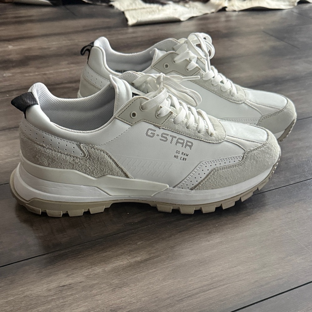 G-Star Men's White and Gray Sneakers